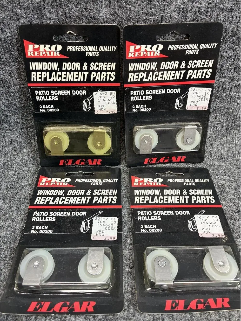 Pro Repair Patio Screen Door Rollers 2 Pack No. 00200 Lot of 4